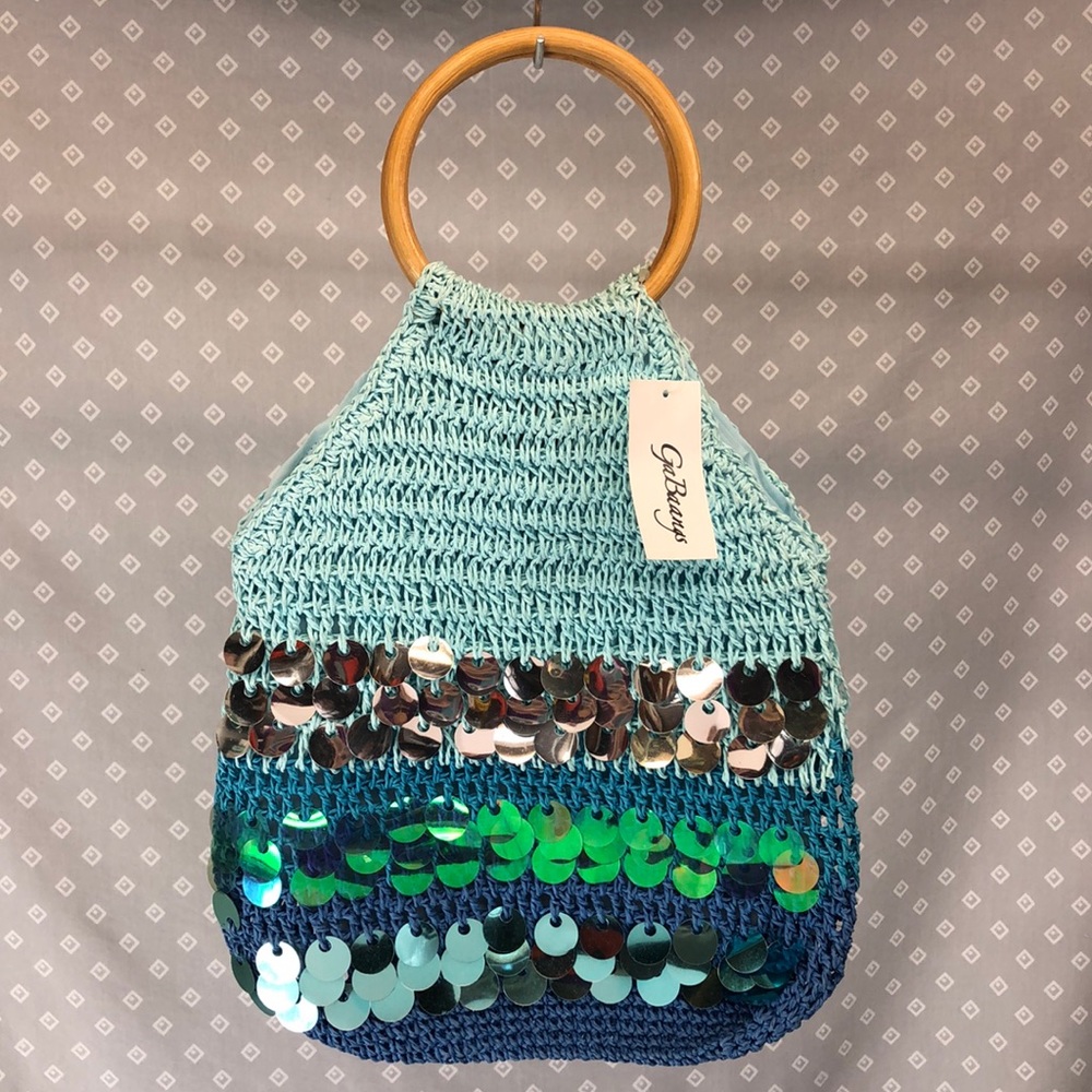 GaBaangs Macrame Sequin Hoop Bag Purse